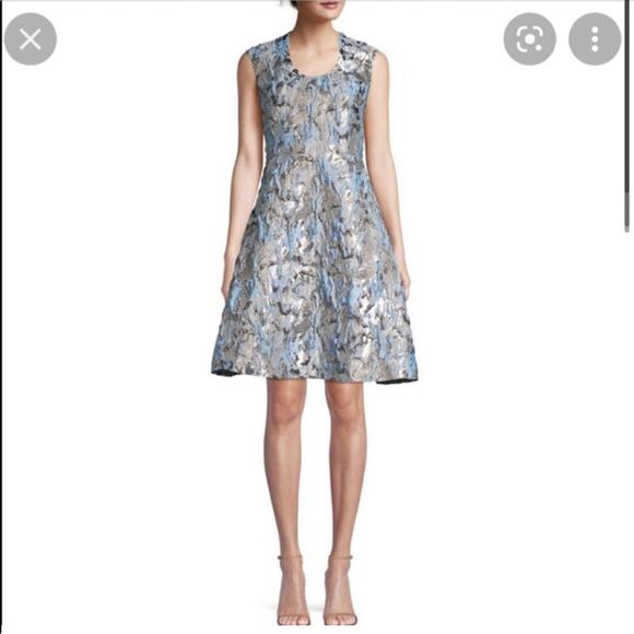 Aidan Mattox Blue and Silver Dress - Picture 2 of 13